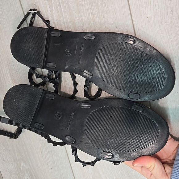 Steve Madden Women Black Gladiator Strappy Sandals Shoes Flats Sz 9 - Picture 8 of 9